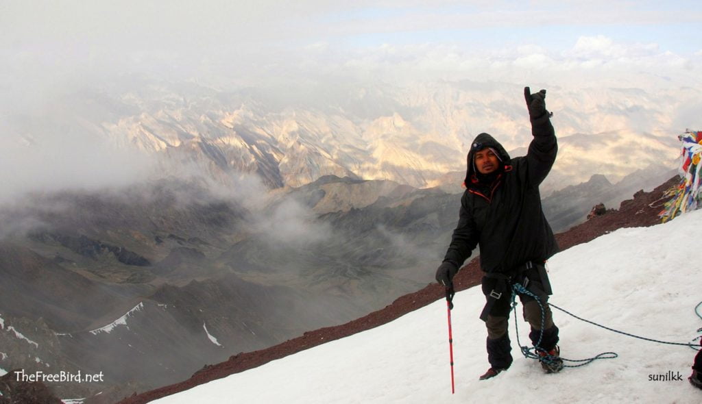 The Free BIrd at the stok kangri summit