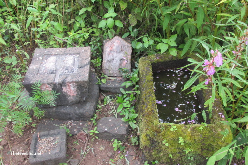 Artefacts outside pandjai temple