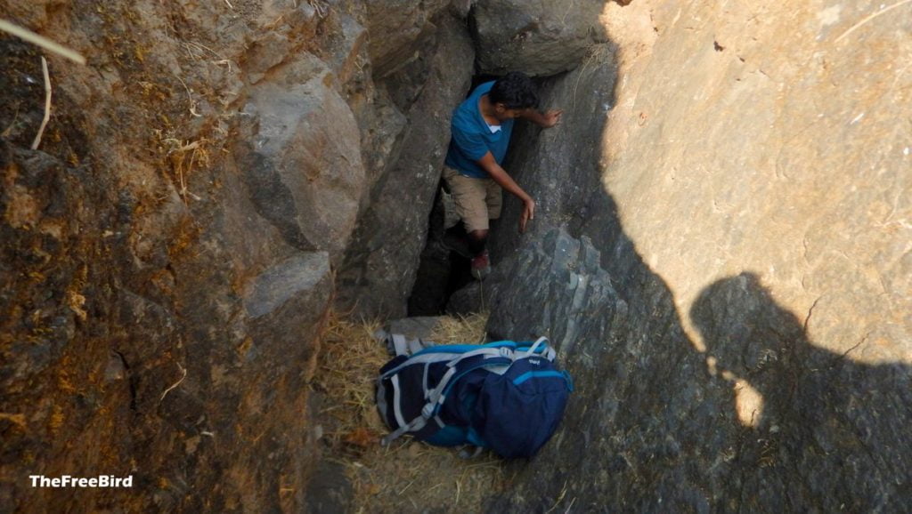 Narrow Chimney Climbing At padargad trek