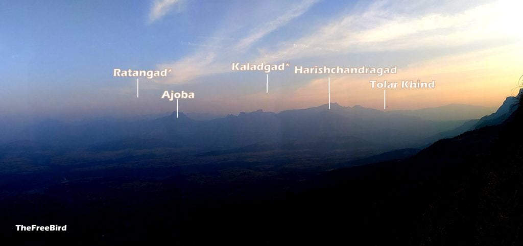 Harischandragad, Ratangad, kaladgad from Bhairavgad Moroshi