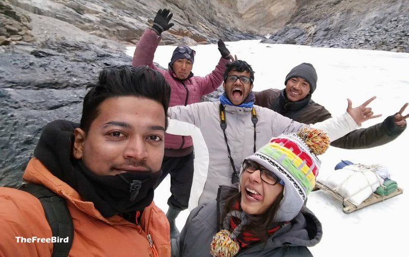 chadar trek snow chan