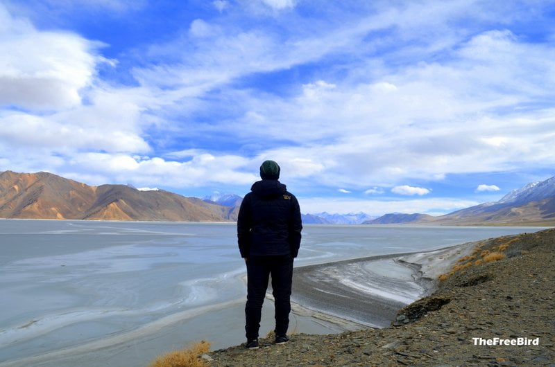 Frozen Pangong Tso in Winter