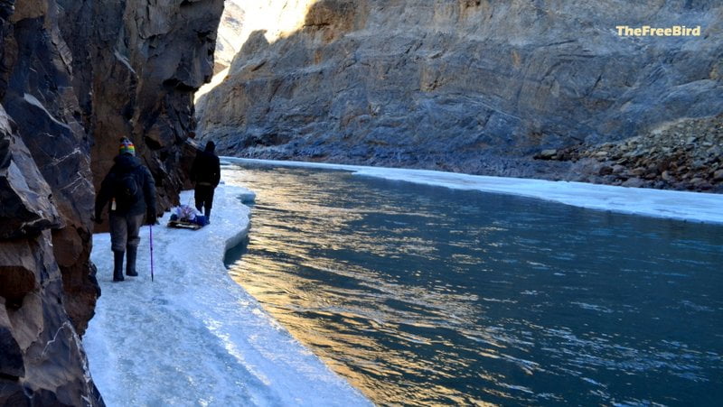 chadar trek narrow routes nerak