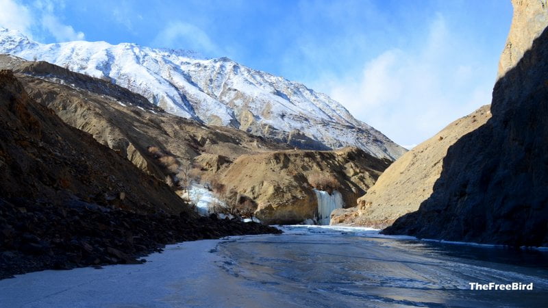 chadar trek blog nerak waterfall