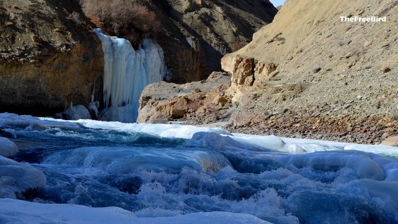 chadar trek blog nerak waterfall