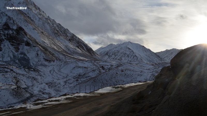 Frozen Pangong Tso in Winter