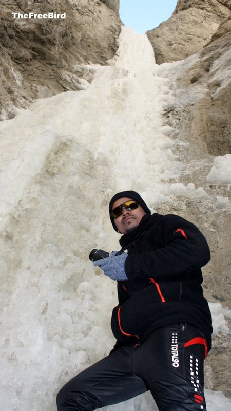 First frozen waterfall of chadar trek