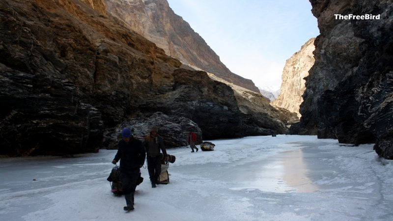 narrow routes before Tibb cave chadar trek