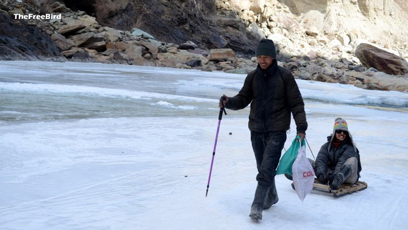 chadar trek joy ride skiing