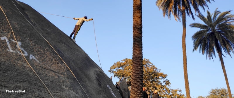 American Side Rappelling  SVIM Swami Vivekanand Institute of Mountaineering Basic Rock Climbing BRC Mt. ABu Adventure