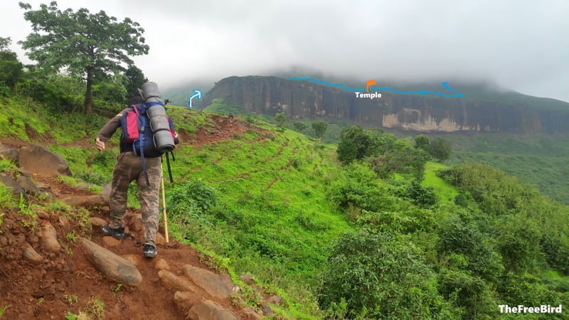 Mordhan fort trek blog: The trek starts & the the route to Mordhan fort trek plateau 1