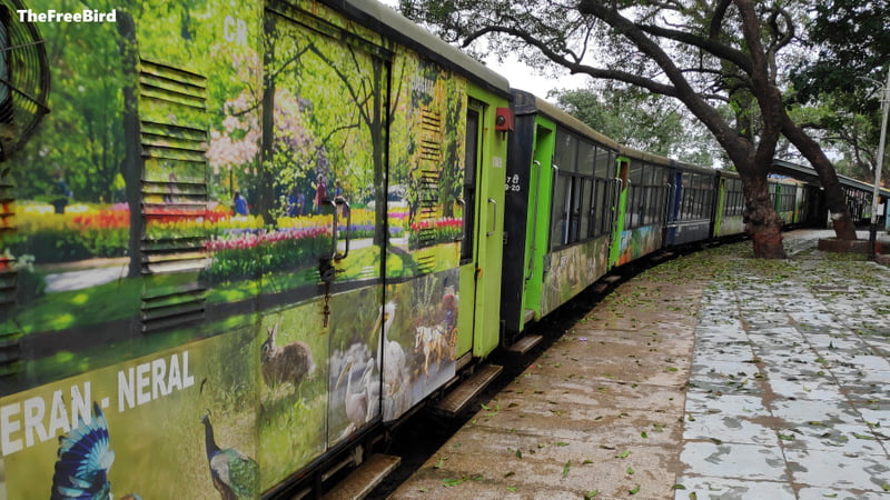 Toy train stalled in monsoon