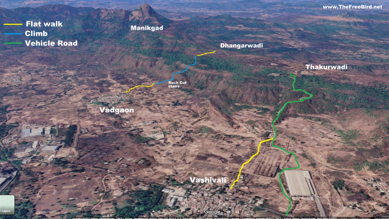 manikgad trek route  map 