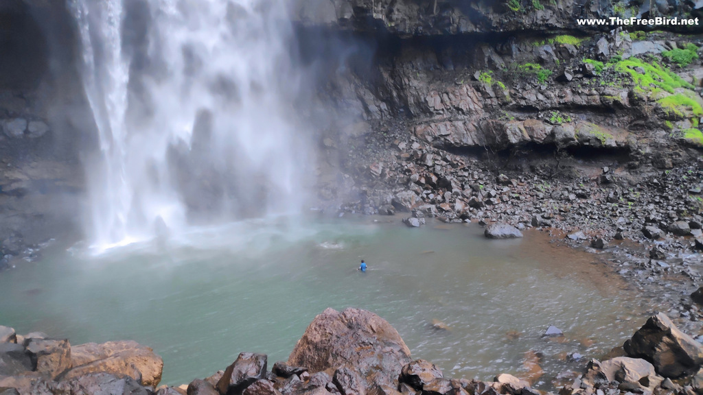 Nanemachi waterfall trek blog : Swimming in the Nanemachi pond