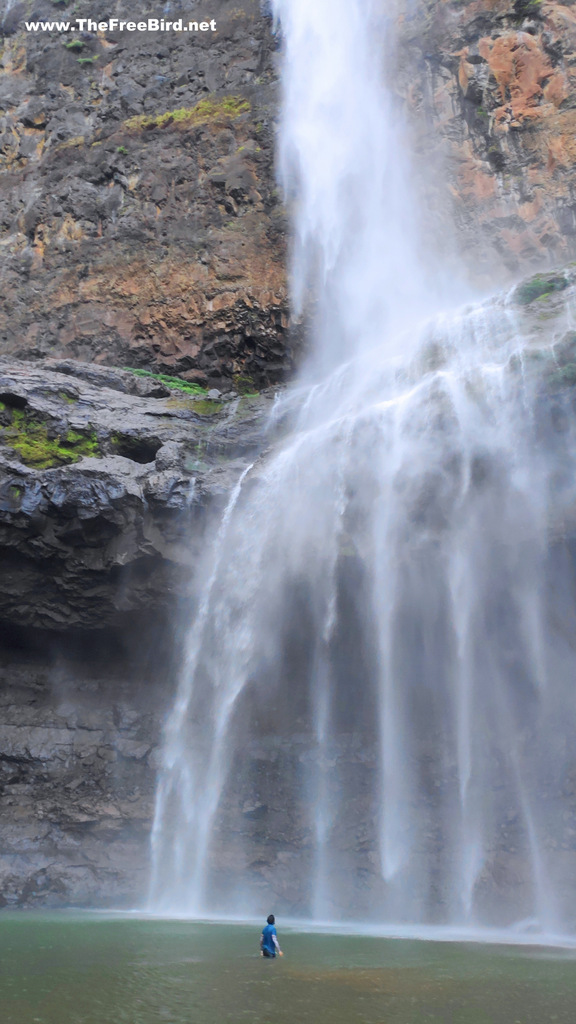 Nanemachi waterfall trek blog : Under the Nanemachi waterfall