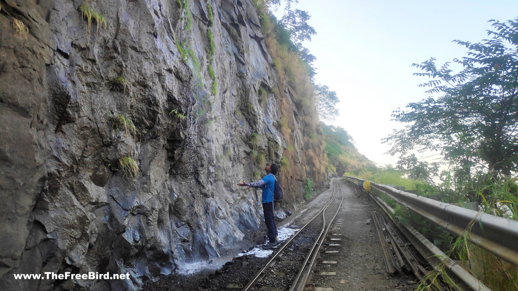 waterfall on Matheran Railway route to Peb