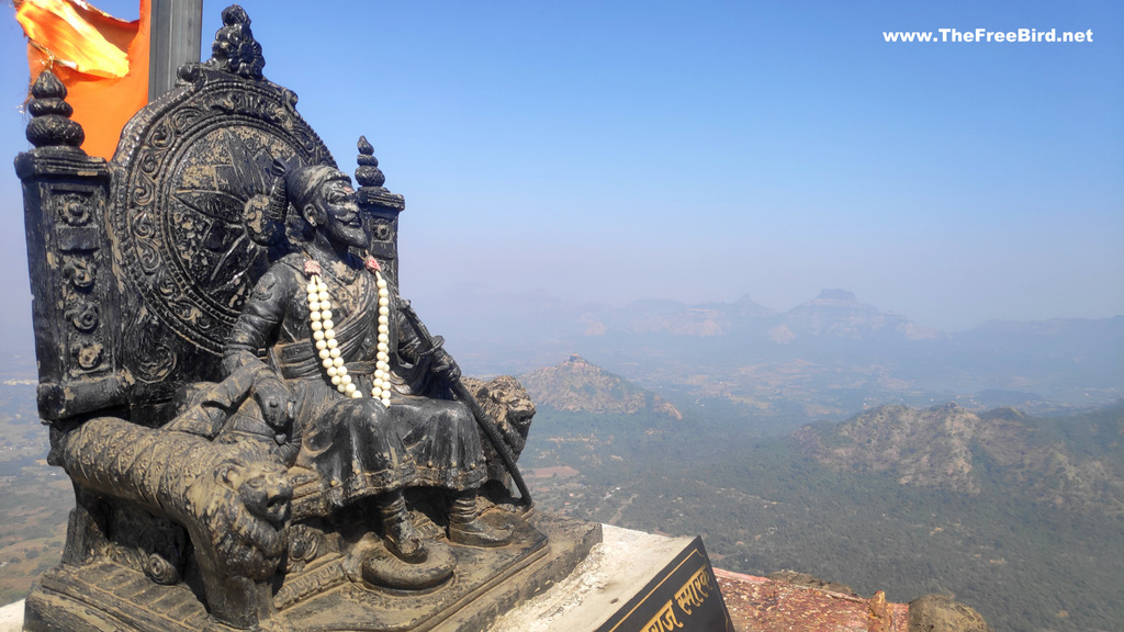 Shivaji maharaj statue at kalavantin durg top