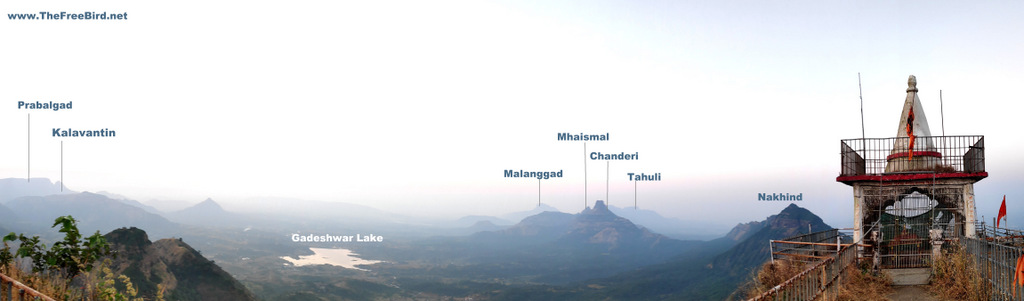 All forts visible from Peb Vikatgad blog -Prabalgad Kalavantin Malanggad mhaismal chanderi tahuli nakhind