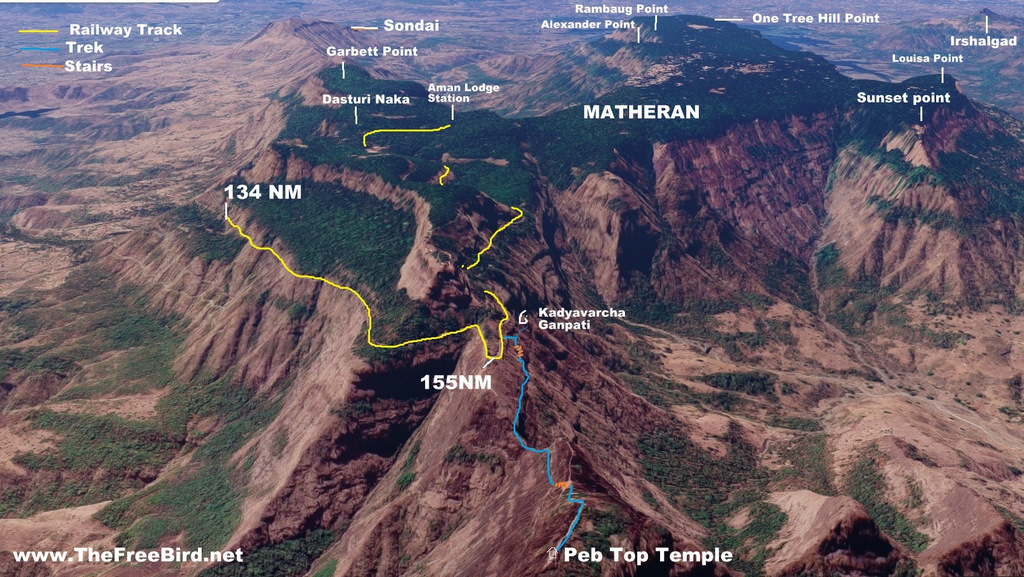 Peb fort trek blog : How to reach Peb from Matheran ? Pen fort trek route map gps