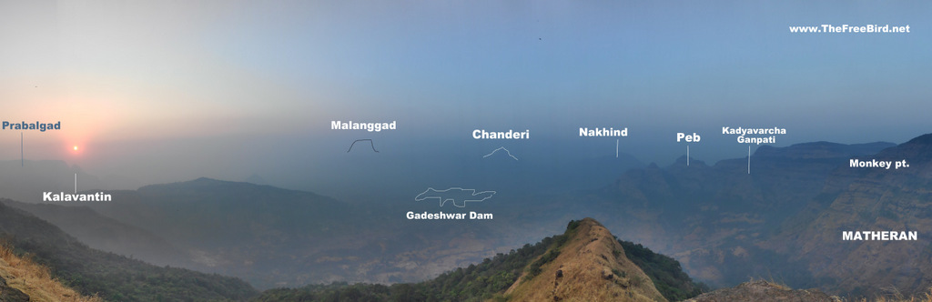 View from Matheran susnet point or porcupine point Dhodhani trek . multiple forts are visible