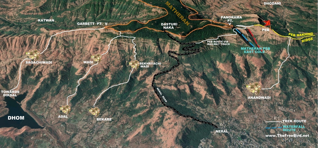 all Matheran trekking routes from NERAL side. Neral matheran treks