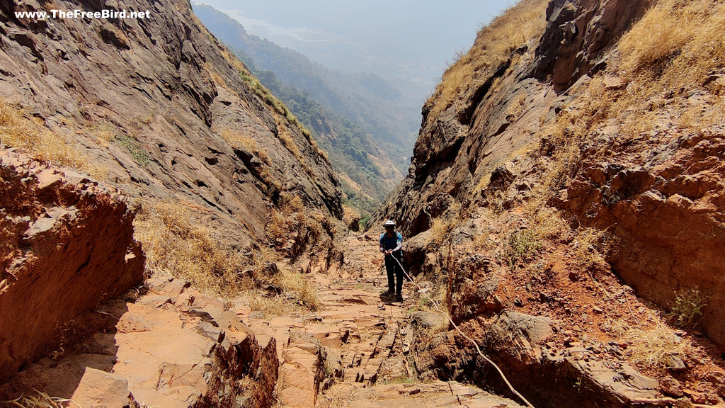 Rope at Pisarnath Waterfall route to Matheran