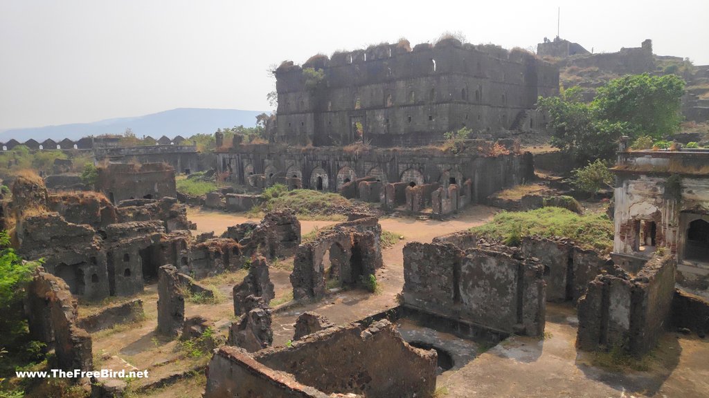 Remains & 4 storey building darbar at Murud janjira fort