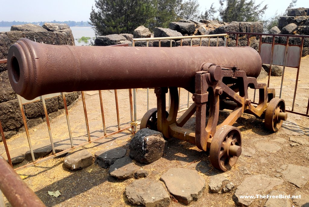 huge iron cannons at Kolaba fort Kulaba fort Alibag