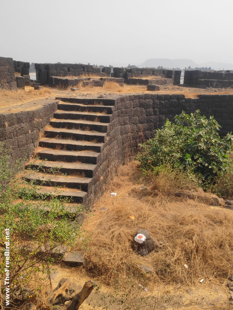 Stairs at sarjakot Kolaba fort