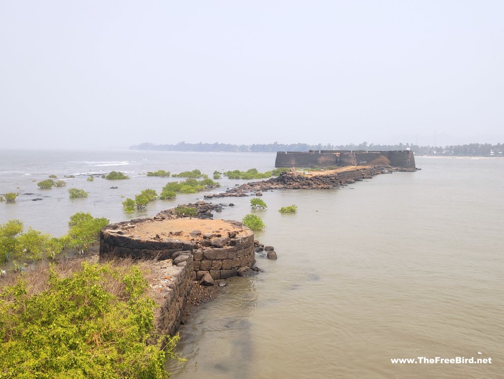 Sarjakot visible from kolaba fort high tide