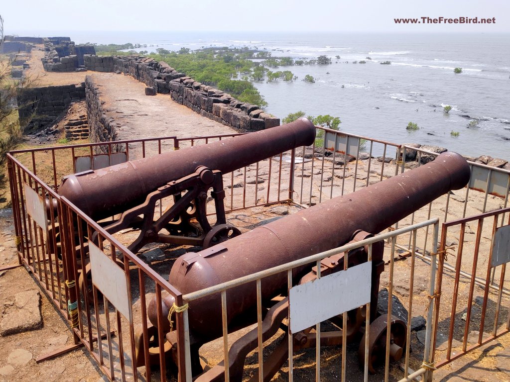 Iron Cannons at Kolaba fort facing west Arabian sea